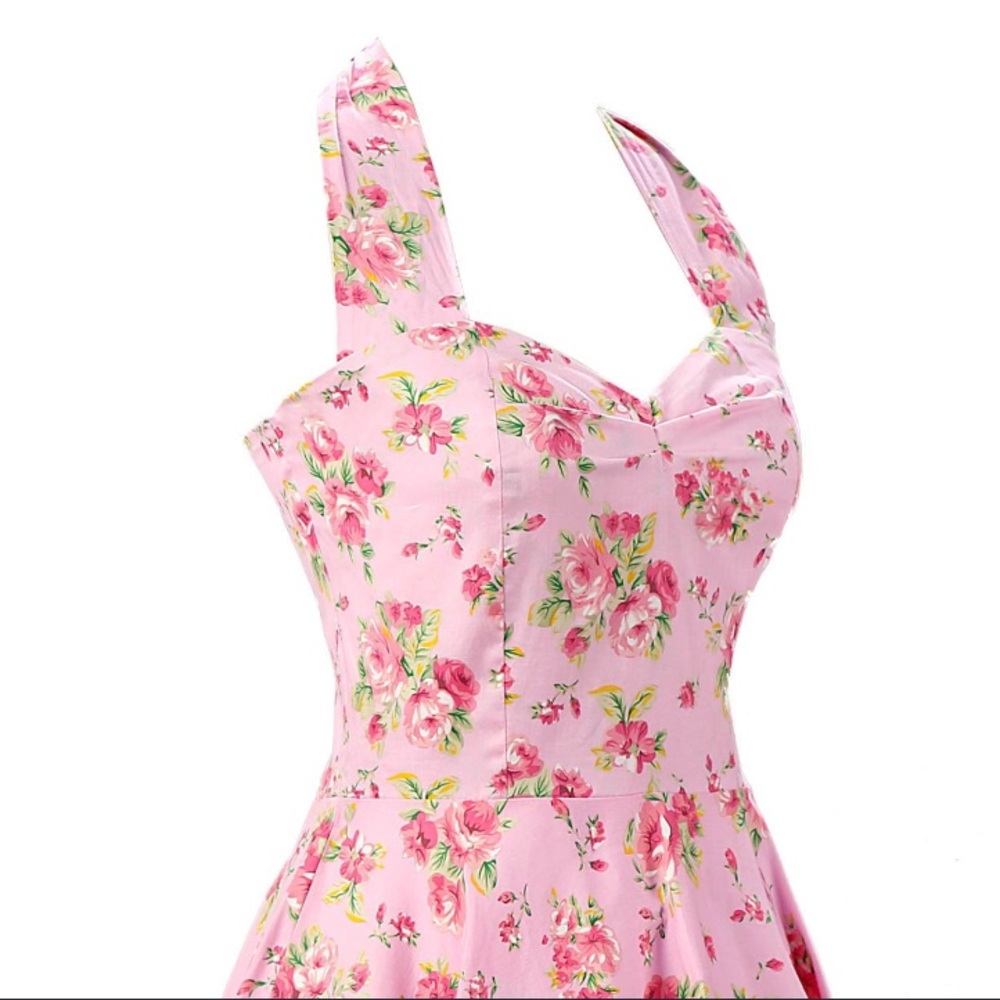 Pink vintage style halter dress - Picture 6 of 8
